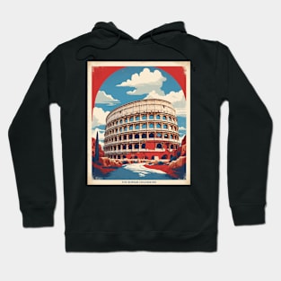 Roman Colosseum Rome Italy Vintage Tourism Travel Poster Hoodie